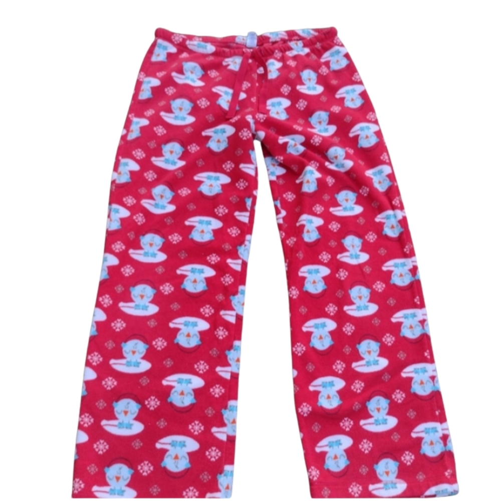 M6) Old Navy Women’s Christmas Red Fleece Pajama Pants – Snowflake & Animal